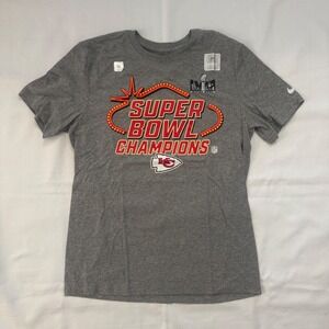 Nike Kansas City Chiefs Super‎ Bowl Champions Gray Men's Medium Minor Print Flaw